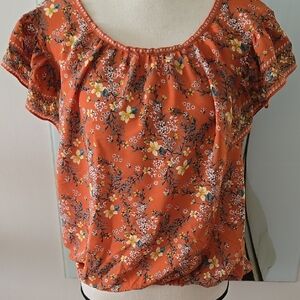 Floral Orange Women's Top